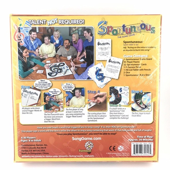 *New* Spontuneous The Song Game “Sing It-Talent Not Required” For Family Party - Picture 3 of 7